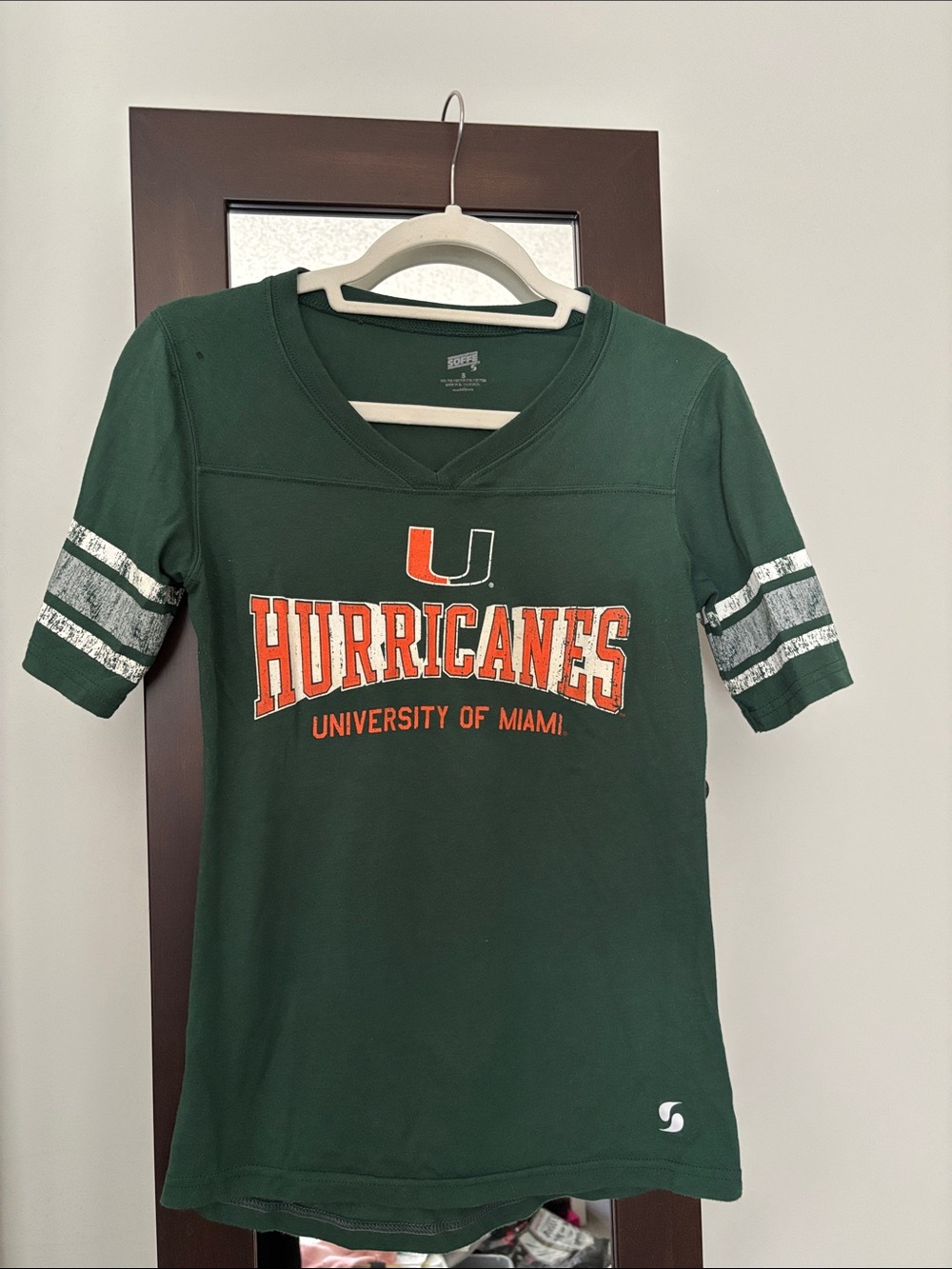 Soffe Miami Hurricanes Green Tee with Orange Logo